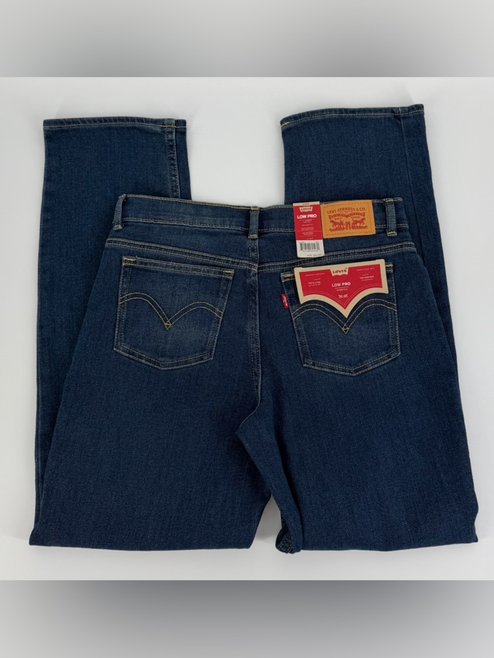 Levi’s Low Pro Jeans Girls 14 Reg Stretch Mid Rise Relaxed Straight Blue NW - Picture 7 of 14